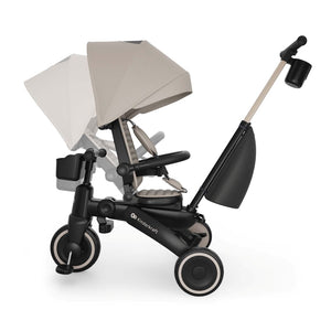 Triciclo evolutivo Kinderkraft JAZZ 3 beige 6 en 1 con asiento giratorio 360° en modo marcha atrás, asiento reclinable.