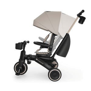 Triciclo evolutivo Kinderkraft JAZZ 3 beige 6 en 1 con asiento giratorio 360° en modo marcha adelante, asiento reclinable.