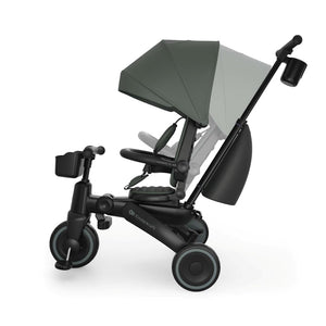 Triciclo evolutivo Kinderkraft JAZZ 3 verde 6 en 1 con asiento giratorio 360° en modo marcha adelante, asiento reclinable.