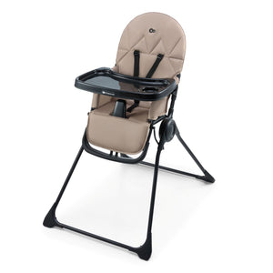 Silla de comer compacta Kinderkraft BINCI beige con bandeja ajustable, portavasos y arnés de 5 puntos