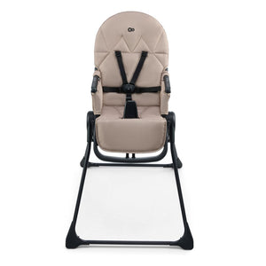 Silla de comer Kinderkraft BINCI beige sin bandeja, arnés de seguridad de 5 puntos y tapizado acolchado con costuras geométricas