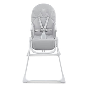 Silla de comer Kinderkraft BINCI gris claro sin bandeja, arnés de seguridad de 5 puntos y tapizado acolchado con costuras geométricas