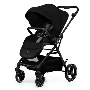 Coche de paseo urbano Kinderkraft YOXI negro, capota impermeable UPF50+ con ventanilla, arnés de 5 puntos, ruedas antipinchazos y respaldo regulable en 4 niveles