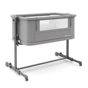 Cuna 3 en 1 NESTE GROW 2 de Kinderkraft gris: cuna colecho para bebé, cuna y cuna para niños mayores. Ajustable en 5 niveles de altura y 2 de inclinación, plegable y resistente, con 2 ruedas con bloqueo. De RN a 2 años. Vista principal.