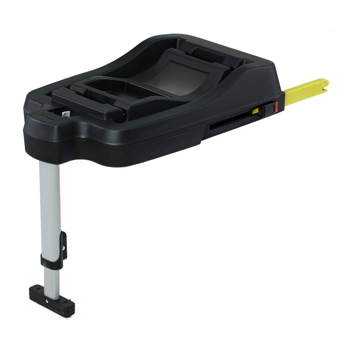 Base ISOFIX Kinderkraft MINK FX vista en perspectiva con pata de apoyo extensible y anclajes ISOFIX amarillos