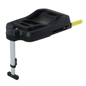 Base ISOFIX Kinderkraft MINK FX vista en perspectiva con pata de apoyo extensible y anclajes ISOFIX amarillos