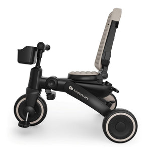 Triciclo evolutivo Kinderkraft JAZZ 3 beige 6 en 1 en modo triciclo con respaldo.
