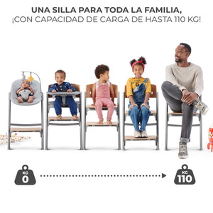 Silla de comer evolutiva LIVY 4 en 1 + Silla mecedora CALMEE