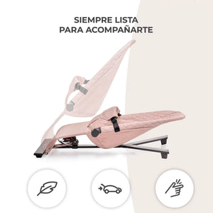 Hamaca bebé Kinderkraft MIMI beige plegable en segundos, ligera, fácil de transportar en auto e instalar, ideal para viajes con bebé