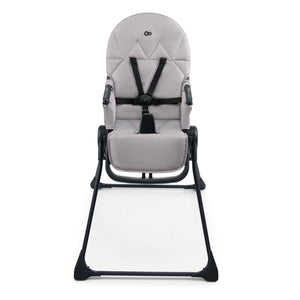 Silla de comer Kinderkraft BINCI gris sin bandeja, arnés de seguridad de 5 puntos y tapizado acolchado con costuras geométricas