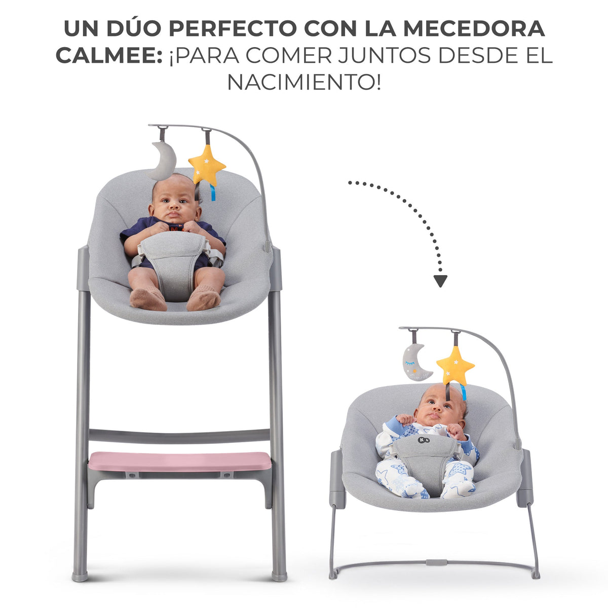 Silla de comer evolutiva LIVY 4 en 1 + Silla mecedora CALMEE