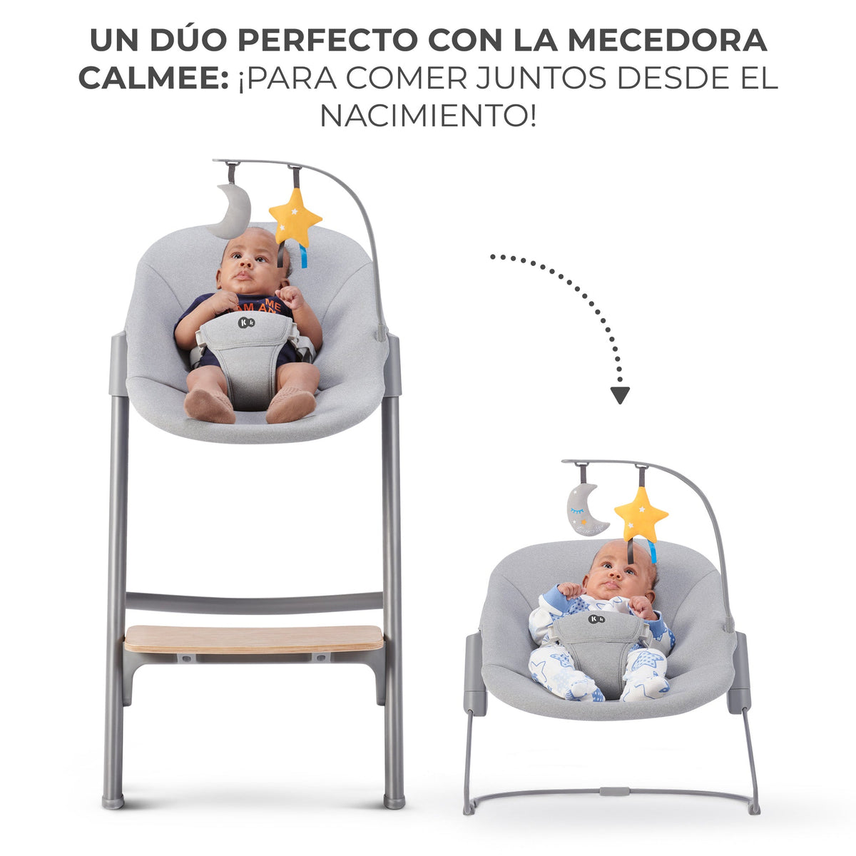 Silla de comer evolutiva LIVY 4 en 1 + Silla mecedora CALMEE