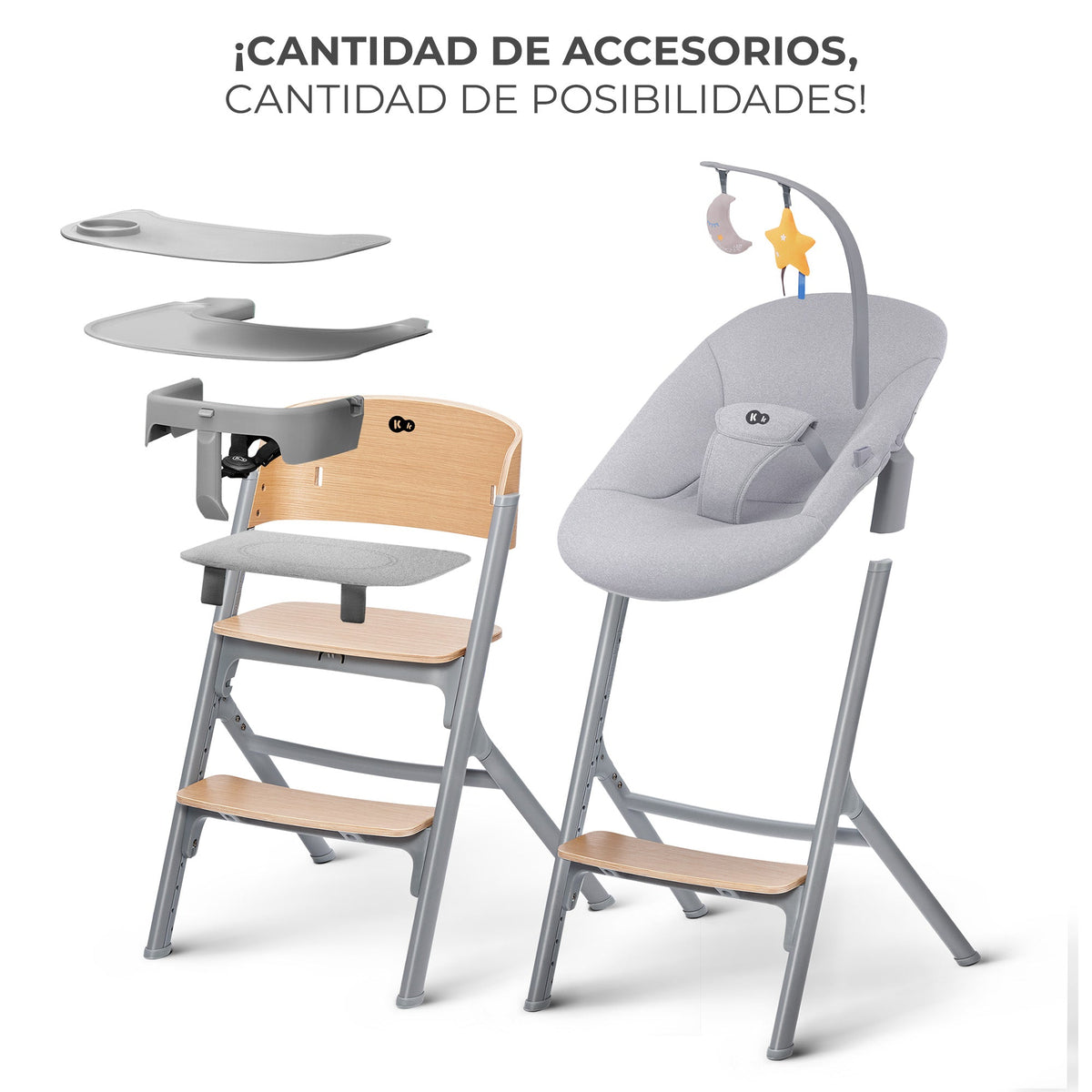 Silla de comer evolutiva LIVY 4 en 1 + Silla mecedora CALMEE