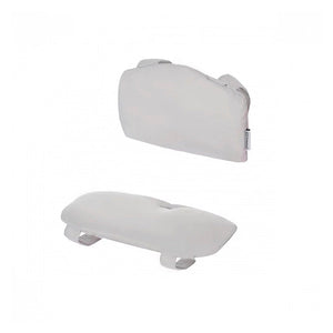 Set de 2 cojines: asiento + respaldo para silla de comer Enock, gris. Vista lateral.