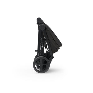 Coche TravelSystem Kinderkraft NEWLY 3 en 1 negro plegado de forma compacta, vista lateral